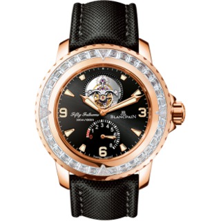 Swiss Luxury Replica Blancpain 50 Fathoms Tourbillon Red Gold Baguettes 5025-6230-52 Replica Watch